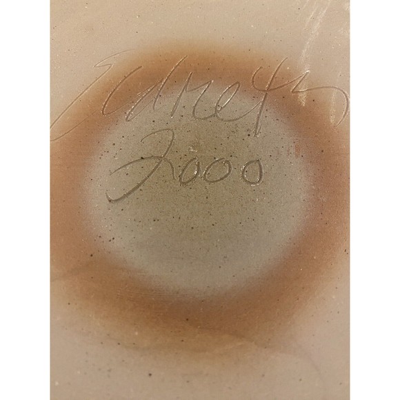 Eldreth Pottery Salt Glaze Blue Grey GRAPEVINE 10 Inch Pie Quiche Dish 2000 - Picture 8 of 8